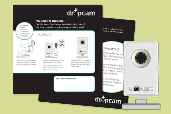 Dropcam packaging collateral